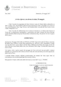 Avviso riprese con drone in data 30 maggio 2017