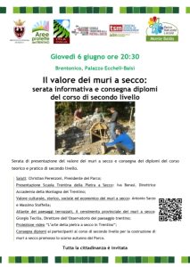 Il valore dei muri a secco: serata informativa e consegna diplomi del corso di secondo livello